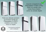 Base Stand Vertical Compativel C/Playstation 5 Ps5 Slim Fat Pro (Preto) - Imagem 2
