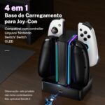 Base de Carregamento Switch para 4 Controles: compatível com LinYuvo e Switch OLED, carregamento seguro e prático. - Imagem 2