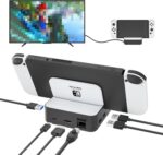 Base de TV MVIIOE para Switch/OLED com LAN, HDMI 2.0, 3 USB e carregamento PD rápido