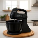 Batedeira Elétrica 220V Com Tigela 2L Mixer Manual Massas Leves Bolo Clara Neve 7 Velocidades Ajustáveis Potente Compacta Preta Confeitaria Batedores Ferro