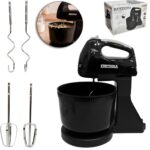 Batedeira Elétrica 220V Com Tigela 2L Mixer Manual Massas Leves Bolo Clara Neve 7 Velocidades Ajustáveis Potente Compacta Preta Confeitaria Batedores Ferro - Imagem 2