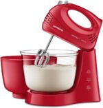 Batedeira Mondial Bella Massa 500W: 4 velocidades, turbo e duas tigelas para preparar receitas com praticidade e alto desempenho.