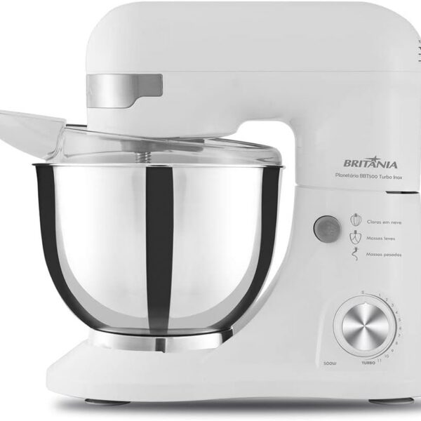 Batedeira Planetaria Bbt500b Turbo Inox 127v: potência e praticidade para receitas mais rápidas e eficientes.