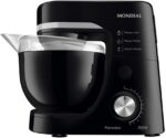 Batedeira Planetária Mondial 700W: potência e 12 velocidades para massas leves e pesadas com tigela de 4,5L.