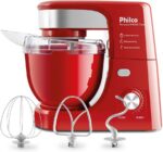Batedeira Planetária Philco 500W Turbo com tigela 4L e 12 velocidades para massas e cremes.