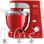 Batedeira Planetária Philco 500W Turbo com tigela 4L e 12 velocidades para massas e cremes.