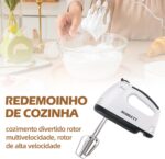 Batedeira Portátil 110v com dupla haste e 260W: mistura rápida, 5 velocidades e mais praticidade na cozinha - Imagem 2