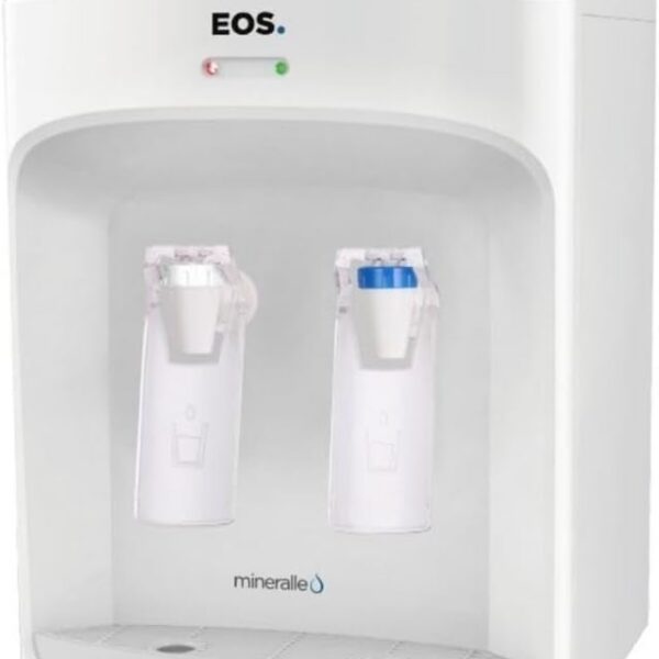 Bebedouro de Mesa EOS Mineralle Bivolt: água gelada ou natural com sistema perfurador para garrafões de 10L e 20L
