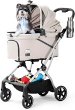 Beberoad Pets T4 Max: carrinho dobrável e impermeável para cães e gatos, com conforto e praticidade na viagem