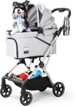 Beberoad Pets T4 Max: carrinho dobrável impermeável para cães e gatos, prático e fácil de transportar