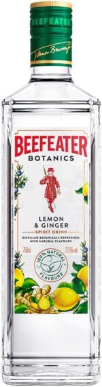 Beefeater Botanics Limão e Gengibre 750 ml: sabor cítrico e refrescante para elevar seus drinks com qualidade premium.