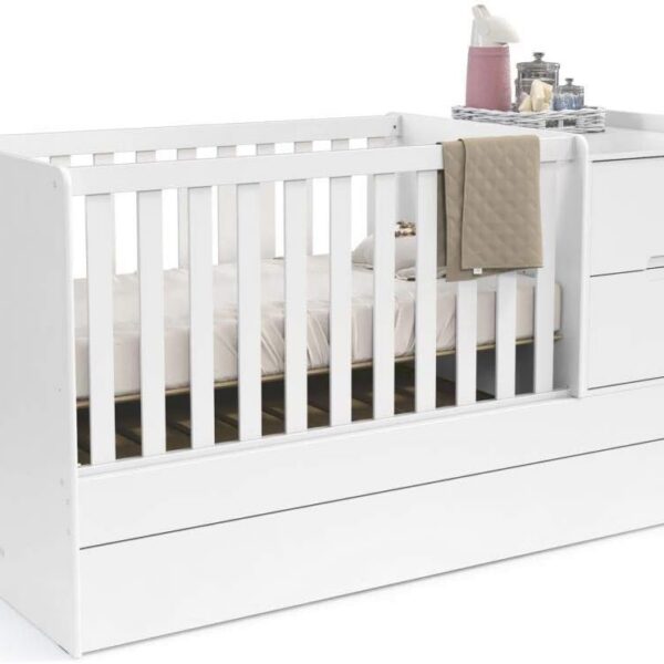 Berço Americano Multifuncional Formare Branco Acetinado Matic: conforto e praticidade para o quarto do bebê