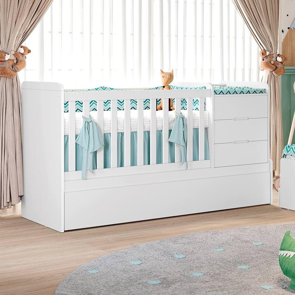 Berço Cama Multifuncional Cléo Branco Carolina Baby: versatilidade, durabilidade e Berço Cama Multifuncional Cléo Branco Carolina Baby: versatilidade, durabilidade e conforto que acompanham o bebê por anos