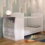 Berço Cômoda Multifuncional Colinho de Mãe com colchão incluso: praticidade, conforto e espaço para o quarto do bebê. - Imagem 2