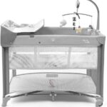 Berço Desmontável Multikids Baby DayDream Cinza BB404 com 2 alturas e colchão macio para conforto do bebê