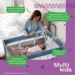 Berço Desmontável Multikids Baby DayDream Cinza BB404 com 2 alturas e colchão macio para conforto do bebê - Imagem 2