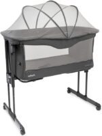 Berço Infanti Donatello co-bed Cinza Grafite: conforto e segurança para o bebê, com montagem rápida e acesso fácil.