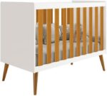 Berço Mini Cama Americano Isis Móveis Reller Branco/savana: qualidade, beleza e praticidade com mini cama e 3 posições de estrado. - Imagem 2