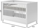 Berço Multifuncional Cozy Quater 2 em 1 em MDF Branco Fosco, com mini cama e 3 alturas, certificado Inmetro. - Imagem 2