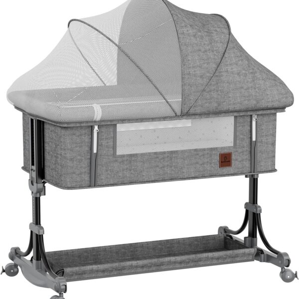 Berço Portátil Moises Co-bed com balanço e mosquiteiro: conforto, segurança e praticidade para o bebê em qualquer ambiente.