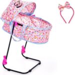 Berço de Boneca Veneza 2 em 1 Bebê Conforto Unicórnio com tiara: diversão e cuidado para brincar de mamãe.