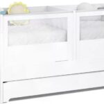 Berço para Gêmeos Sol e Mar Divicar branco: multifuncional, com cama auxiliar e colchão, ideal para comprar com praticidade.