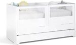Berço para Gêmeos Sol e Mar Divicar branco: multifuncional, com cama auxiliar e colchão, ideal para comprar com praticidade.