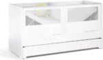 Berço para Gêmeos Sol e Mar Divicar branco: multifuncional, com cama auxiliar e colchão, ideal para comprar com praticidade. - Imagem 2