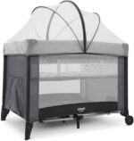 Berço portátil desmontável Hello Cinza Infanti: segurança e conforto para o sono do bebê em qualquer lugar.