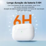 Bettdow Fone Bluetooth 5.3 TWS Branco: cancelamento de ruído por IA, graves potentes e até 36h de reprodução - Imagem 2
