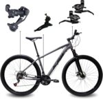 Bicicleta Aro 29 KSW XLT com quadro de alumínio, 21 marchas e freio a disco mecânico para mais controle e segurança.