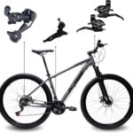 Bicicleta Aro 29 KSW XLT com quadro de alumínio, 21 marchas e freio a disco mecânico para mais controle e segurança.