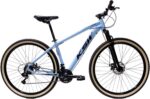 Bicicleta Aro 29 Ksw com 21 marchas, quadro em alumínio, câmbio Shimano e freio a disco para mais desempenho e segurança.