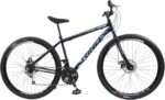 Bicicleta Aro 29 Rino Atacama 21v com freio a disco e quadro em aço carbono para mais segurança e resistência.