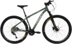 Bicicleta Aro 29 Rino Everest 27V com Alivio, freio hidráulico e suspensão com trava para mais desempenho e controle.