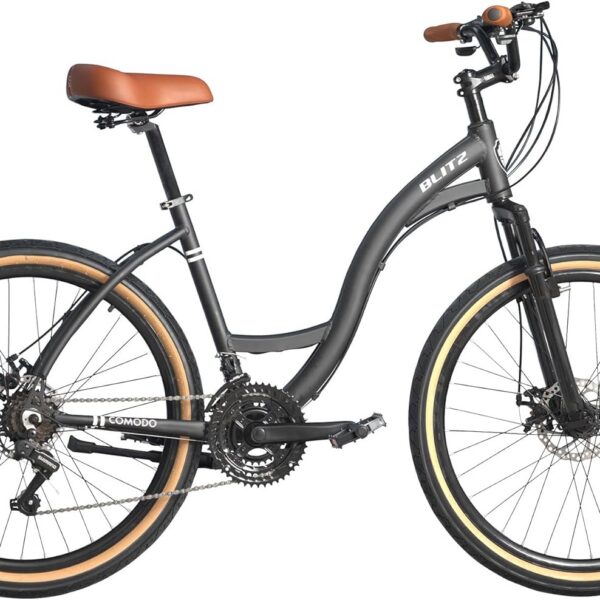 Bicicleta BLITZ Comodo Aro 26 alumínio, 21v e freio a disco: conforto, estabilidade e mobilidade urbana segura.