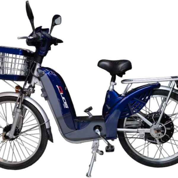 Bicicleta Elétrica E-Maxx Duos 800W azul: autonomia, segurança e praticidade para seu dia a dia.