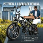 Bicicleta Elétrica HDJ G60 1000W: até 70km de autonomia, suspensão dupla e freio hidráulico para mobilidade urbana segura. - Imagem 2