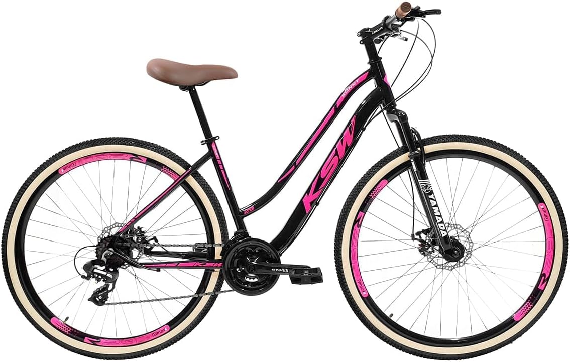 Bicicleta Feminina Aro 29 KSW Sunny: leveza, conforto e freio Bicicleta Feminina Aro 29 KSW Sunny: leveza, conforto e freio a disco para pedalar com segurança e estilo.