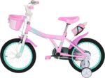 Bicicleta Infantil Unitoys Tiffany Rosa Aro 16 com rodinhas, cestinha e buzina: mais segurança e diversão para a criança - Imagem 2