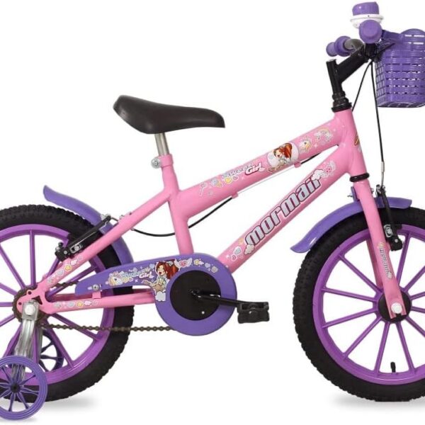 Bicicleta Mormaii Aro 16 Sweet Girl Rosa: segurança, resistência e diversão para crianças de 4 a 7 anos.