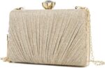 Bolsa Clutch Festa Feminina Dourada com Correntes Removíveis, elegante e versátil para usar na mão, ombro ou transversal.