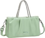 Bolsa Feminina Nuvem com detalhes plissados: elegante, quadrada e versátil para mão, ombro ou transversal.