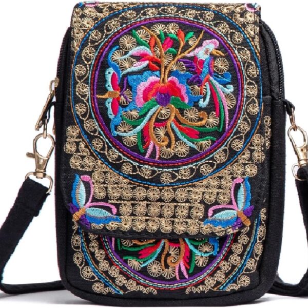 Bolsa Levayhill bordada para celular, leve e compacta, ideal para moedas e viagens no dia a dia