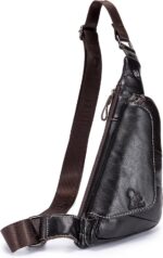 Bolsa Pundarika em couro genuíno unissex: compacta, casual e ideal para ombro, peito e transversal no dia a dia.