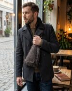 Bolsa Pundarika em couro genuíno unissex: compacta, casual e ideal para ombro, peito e transversal no dia a dia. - Imagem 2