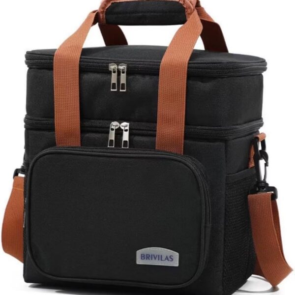 Bolsa Térmica Premium Preto: alta capacidade e isolamento eficiente para praia, lazer e refeições frescas