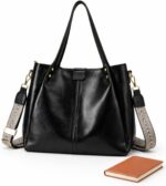 Bolsa Tote Feminina em Couro PU Grande, elegante e espaçosa, com alça extra, 3 modos de uso e cabe tablet grande