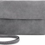 Bolsa Transversal Feminina Cinza: compacta, leve e elegante com 5 compartimentos para uso diário, viagem e trabalho.