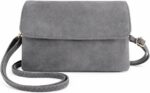 Bolsa Transversal Feminina Cinza: compacta, leve e elegante com 5 compartimentos para uso diário, viagem e trabalho.